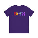 Faith in Christ T-Shirt - Inspirational Divided Text Design Christian Apparel - Encore2woTeam PurpleS