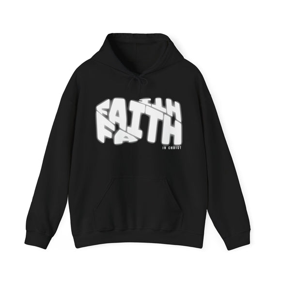 Faith in Christ Unisex Hoodie Inspirational Christian Sweatshirt - Encore2woBlackS