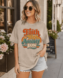 Faith Is High, Anxiety Is Low Retro Oversized Snow Washed Cotton T-Shirt - Encore2woKhaki AshS