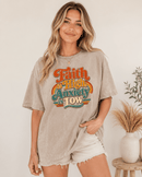 Faith Is High, Anxiety Is Low Retro Oversized Snow Washed Cotton T-Shirt - Encore2woKhaki AshS