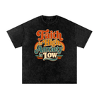 Faith Is High, Anxiety Is Low Retro Oversized Snow Washed Cotton T-Shirt - Encore2woBlackS