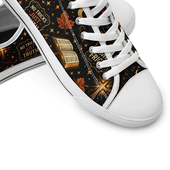 Faith Over Fright Christian Halloween Canvas Sneakers – John 8:32 - Encore2woW 5 / M 3