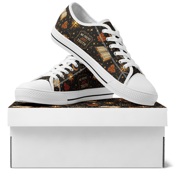 Faith Over Fright Christian Halloween Canvas Sneakers – John 8:32 - Encore2woW 5 / M 3