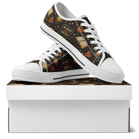 Faith Over Fright Christian Halloween Canvas Sneakers – John 8:32 - Encore2woW 5 / M 3