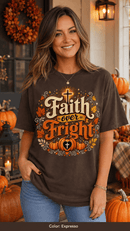 Faith Over Fright Christian Halloween T-Shirt for Fall Festivals - Encore2woEspressoS