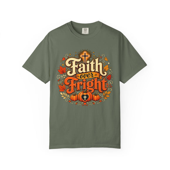 Faith Over Fright Christian Halloween T-Shirt for Fall Festivals - Encore2woBlackS