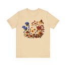 Fall Blooming Flowers T-Shirt - Featuring New England Aster, Helenium, Goldenrod, Geum, and Black - Eyed Susan - Encore2woSoft CreamS