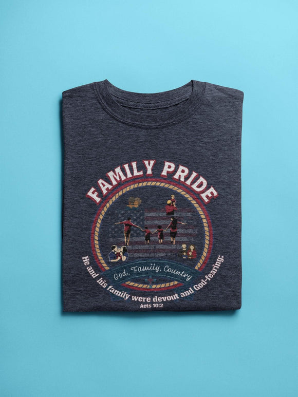 Family Pride Crest T-Shirt | Traditional Values | Traditional Family Crest Tee - Encore2woMaroonS