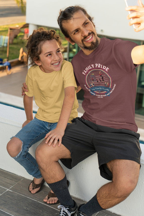 Family Pride Crest T-Shirt | Traditional Values | Traditional Family Crest Tee - Encore2woMaroonS