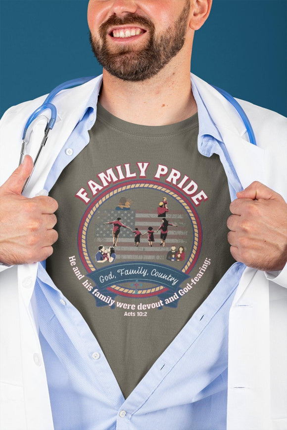 Family Pride Crest T-Shirt | Traditional Values | Traditional Family Crest Tee - Encore2woMaroonS