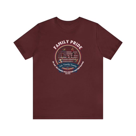 Family Pride Crest T-Shirt | Traditional Values | Traditional Family Crest Tee - Encore2woMaroonS