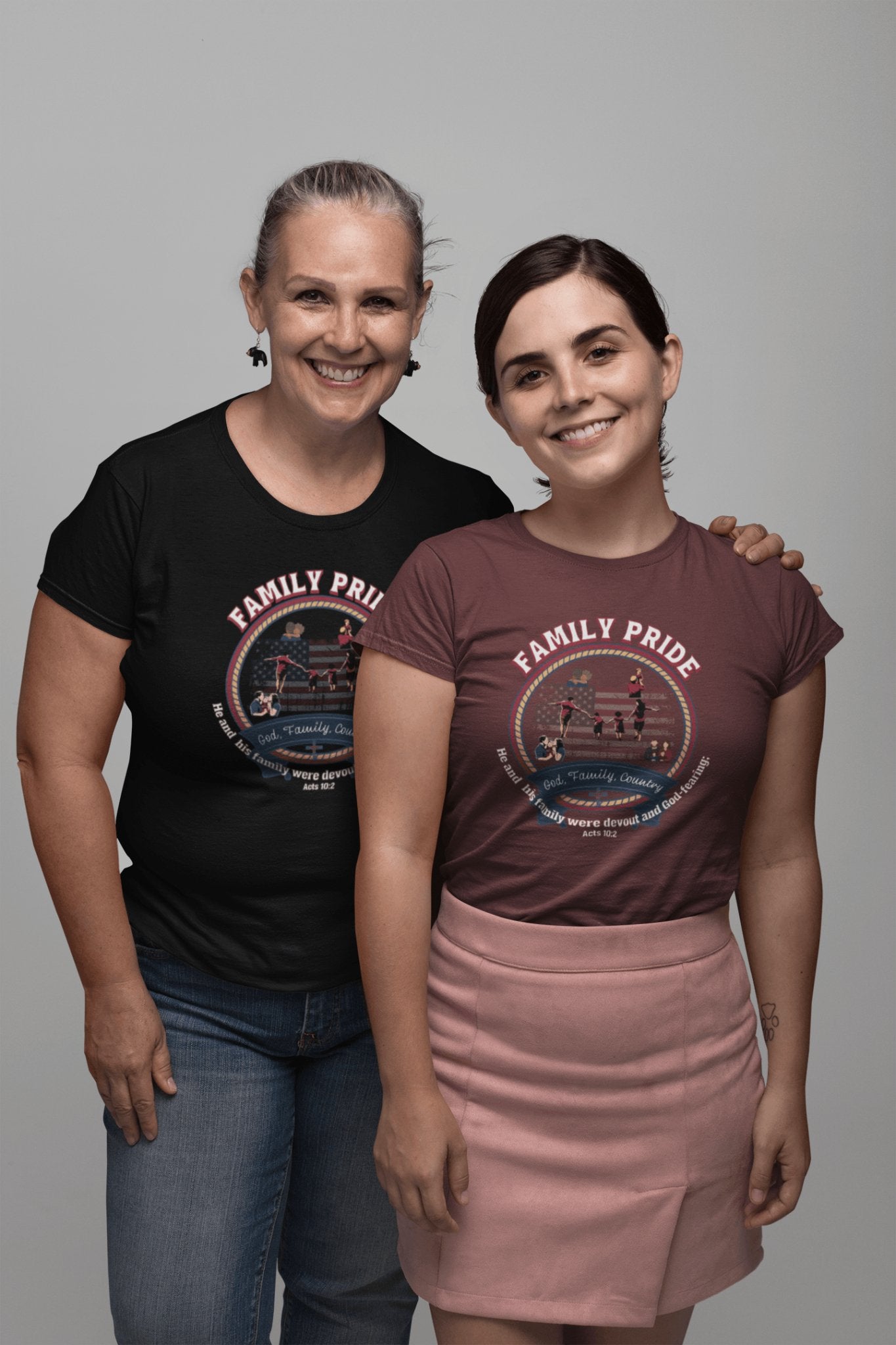 Family Pride Crest T - Shirt | Traditional Values | Traditional Family Crest Tee - Encore2woMaroonS