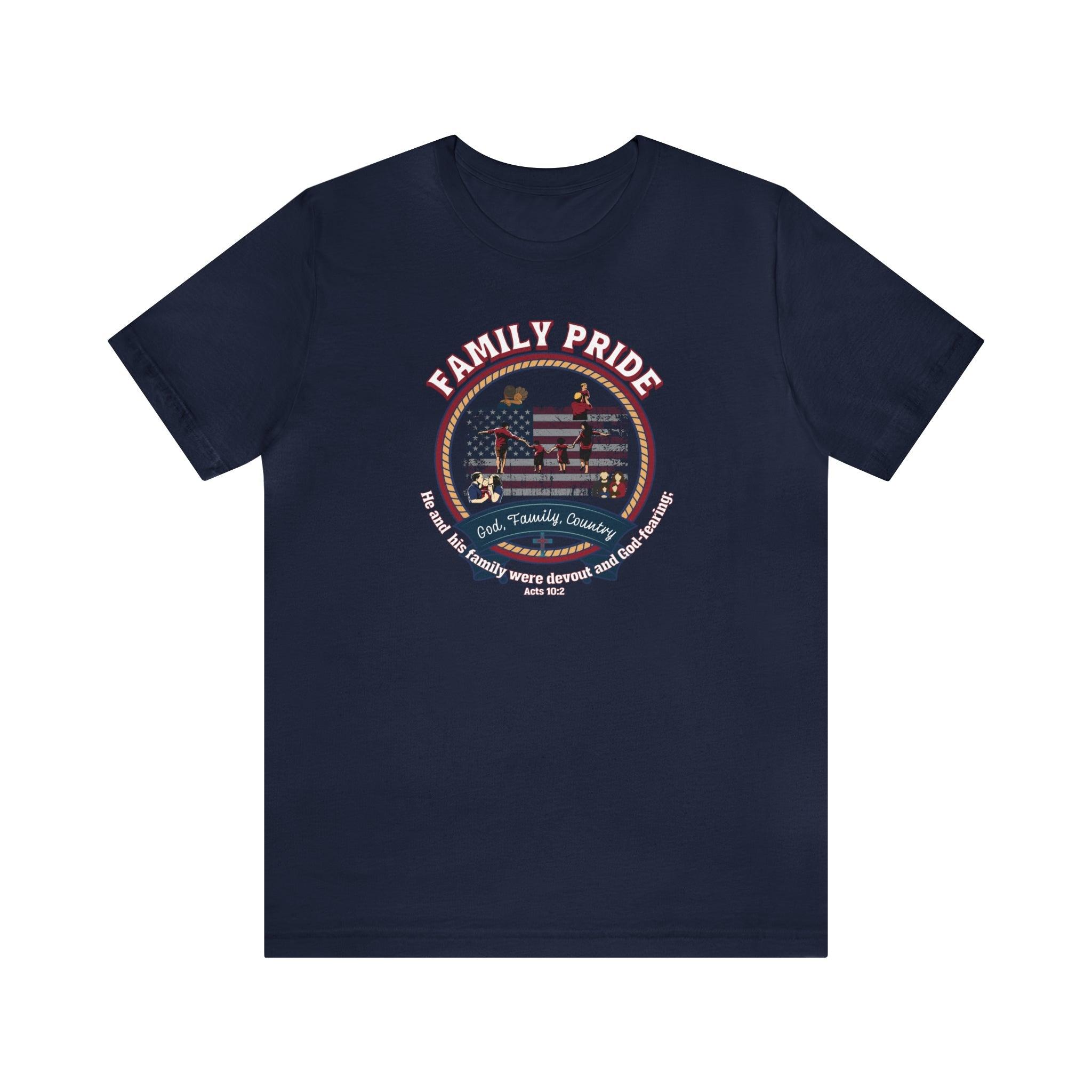 Family Pride Crest T - Shirt | Traditional Values | Traditional Family Crest Tee - Encore2woNavyS