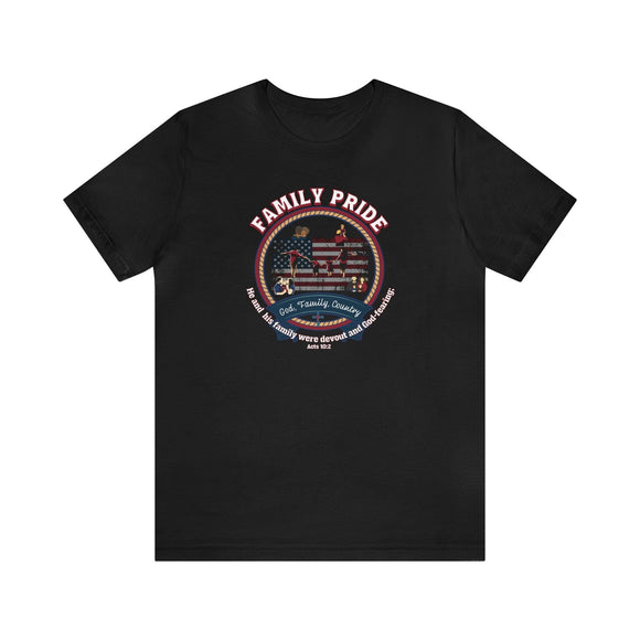 Family Pride Crest T-Shirt - Traditional Values - Encore2woBlackS