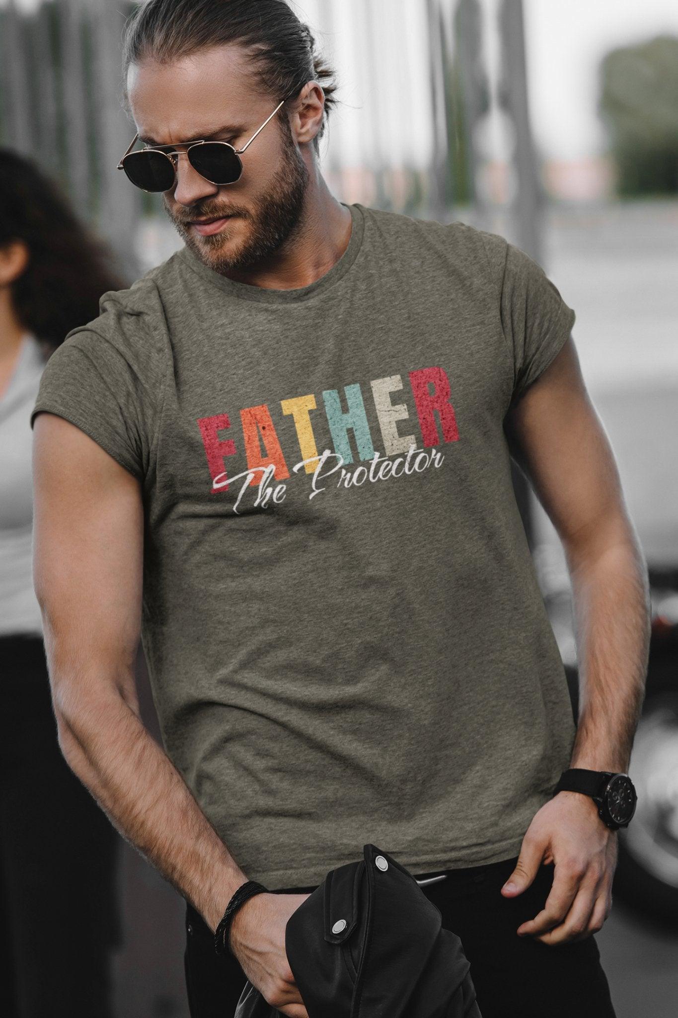 FATHER: The Protector T - Shirt Dad Gift Gift for Him - Encore2woArmyS