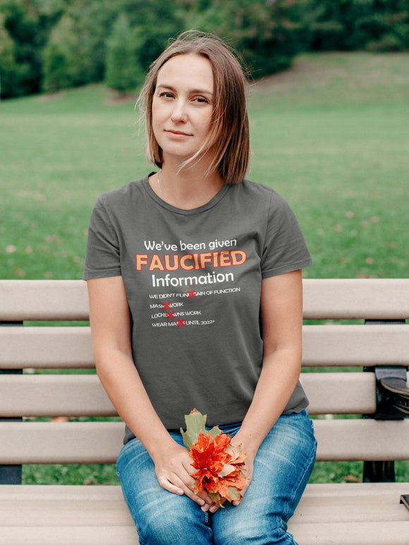 Faucified Information Unisex T-Shirt - Encore2woBrownL