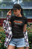 Faucified Information Unisex T-Shirt - Encore2woBrownL
