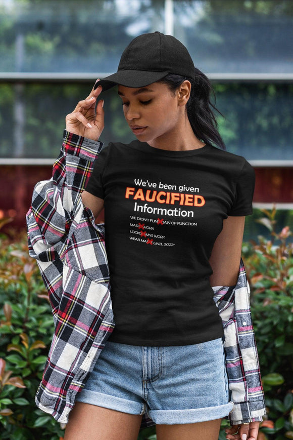 Faucified Information Unisex T-Shirt - Encore2woBrownL