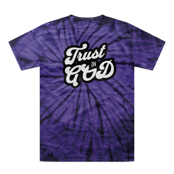Trust in God Tonal Spider Tie-Dye T-Shirt – Faith-Inspired Retro Christian Tee