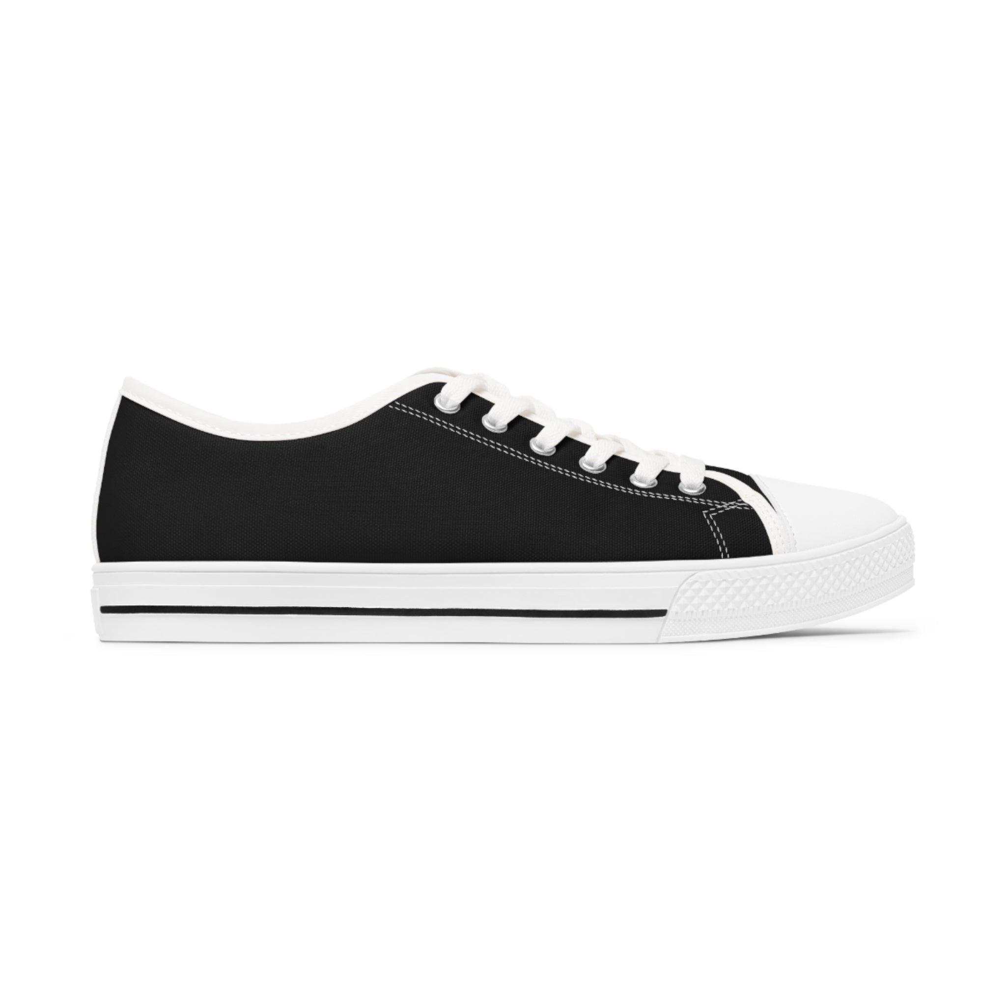 Fear No Evil Sneakers | Psalm 23 Logo | Women's Black Low Tops - Encore2woUS 5.5White sole