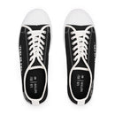 Fear No Evil Sneakers | Psalm 23 Logo | Women's Black Low Tops - Encore2woUS 5.5White sole