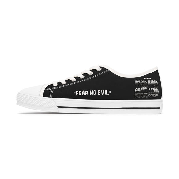 Fear No Evil Women's Sneakers with Psalm 23 Logo - Encore2woUS 5.5White sole