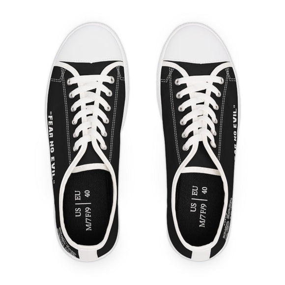 Fear No Evil Women's Sneakers with Psalm 23 Logo - Encore2woUS 5.5White sole