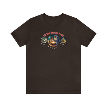 Festive 'Tis the Season Folks' Holiday Christmas T-Shirt Unisex - Encore2woBrownS