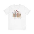 Floral Social Worker Tee Inspirational Career Appreciation Gift Shirt - Encore2woWhiteS