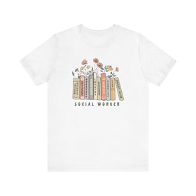 Floral Social Worker Tee Inspirational Career Appreciation Gift Shirt - Encore2woWhiteS
