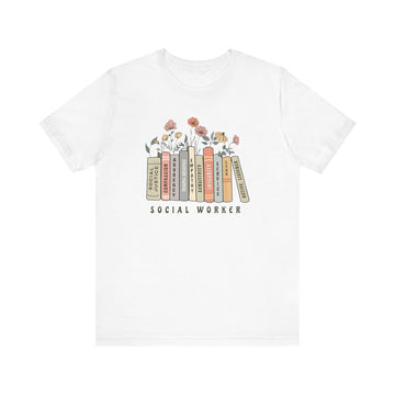 Floral Social Worker Tee Inspirational Career Appreciation Gift Shirt - Encore2woWhiteS