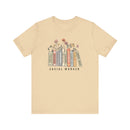 Floral Social Worker Tee Inspirational Career Appreciation Gift Shirt - Encore2woSoft CreamS