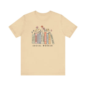 Floral Social Worker Tee Inspirational Career Appreciation Gift Shirt - Encore2woSoft CreamS