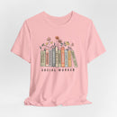Floral Social Worker Tee Inspirational Career Appreciation Gift Shirt - Encore2woPinkS