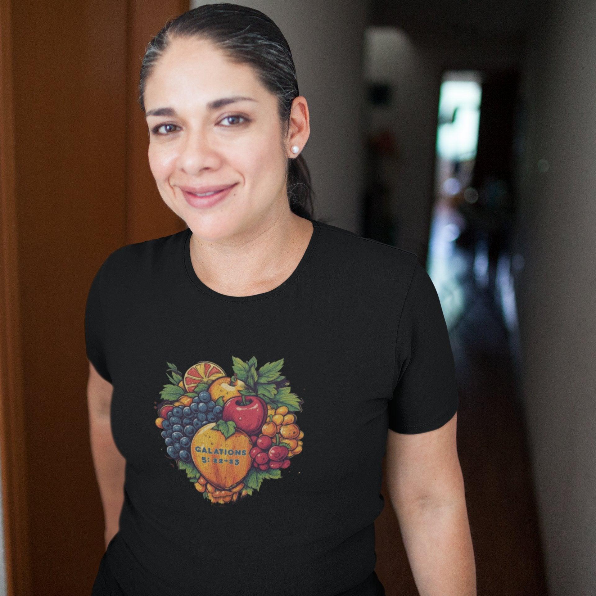 Fruits of the Spirit T-Shirt Christian Inspirational Tee Christian Apparel - Encore2woNavyS