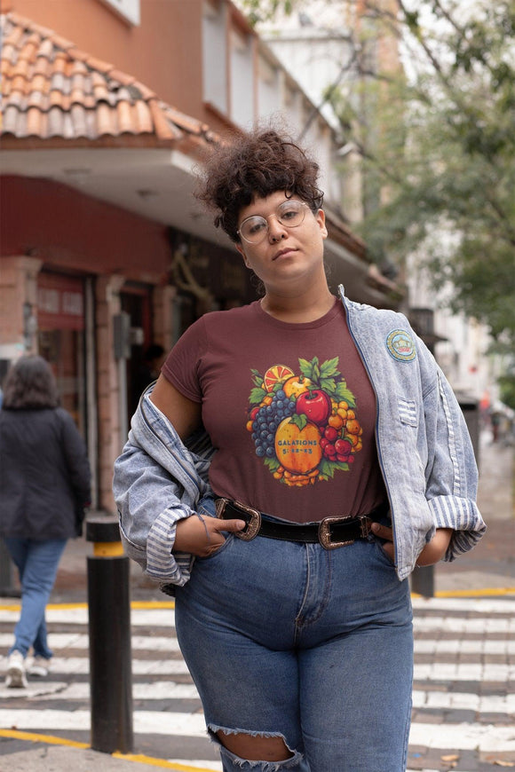 Fruits of the Spirit T-Shirt Christian Inspirational Tee Christian Apparel - Encore2woNavyS