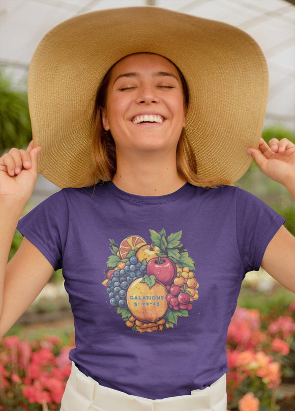 Fruits of the Spirit T-Shirt Christian Inspirational Tee Christian Apparel - Encore2woNavyS
