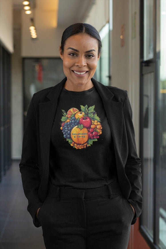 Fruits of the Spirit T-Shirt Christian Inspirational Tee Christian Apparel - Encore2woNavyS