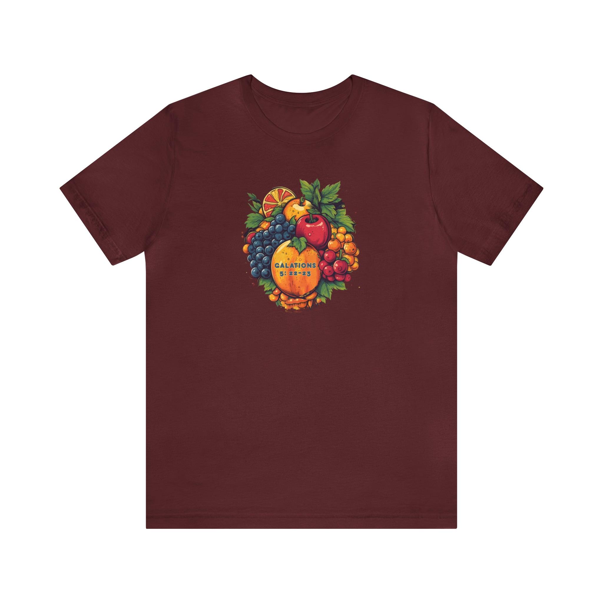 Fruits of the Spirit T-Shirt Christian Inspirational Tee Christian Apparel - Encore2woMaroonS