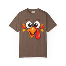 Funny Turkey Face Thanksgiving T-Shirt | Comfort Colors 1717 - Encore2woSNavy