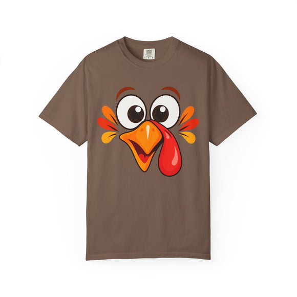 Funny Turkey Face Thanksgiving T-Shirt | Comfort Colors 1717 - Encore2woSNavy
