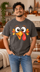 Funny Turkey Face Thanksgiving T-Shirt | Comfort Colors 1717 - Encore2woSPepper