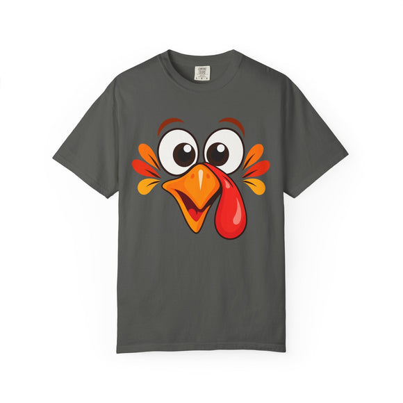 Funny Turkey Face Thanksgiving T-Shirt | Comfort Colors 1717 - Encore2woSNavy