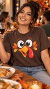 Funny Turkey Face Thanksgiving T-Shirt | Comfort Colors 1717 - Encore2woSEspresso
