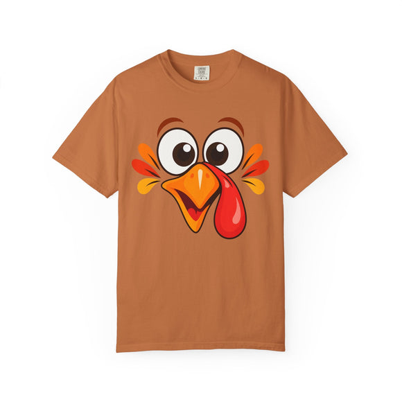 Funny Turkey Face Thanksgiving T-Shirt | Comfort Colors 1717 - Encore2woSNavy