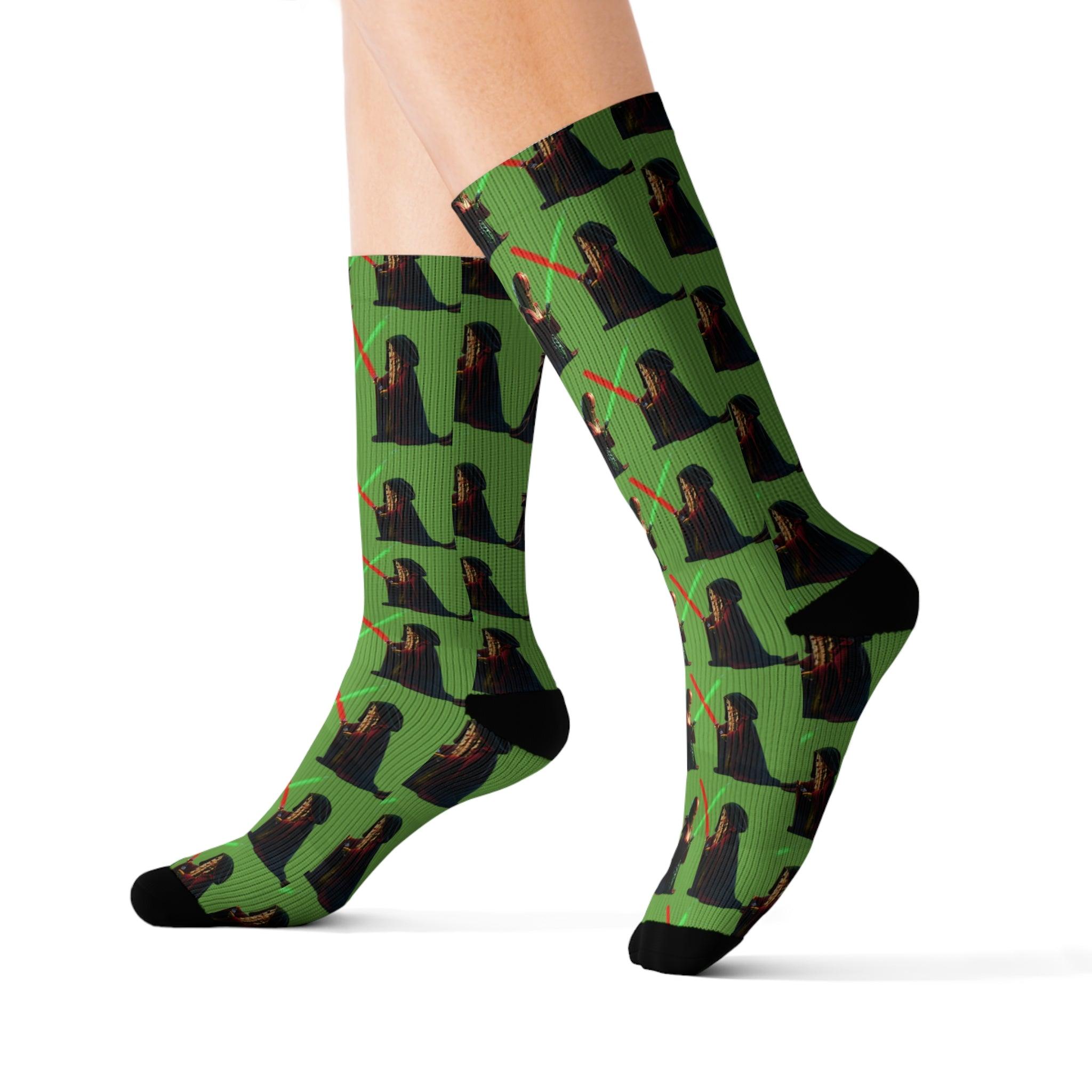 Galactic Pickle Duel Socks - Pickle Socks with Lightsabers - Encore2woS