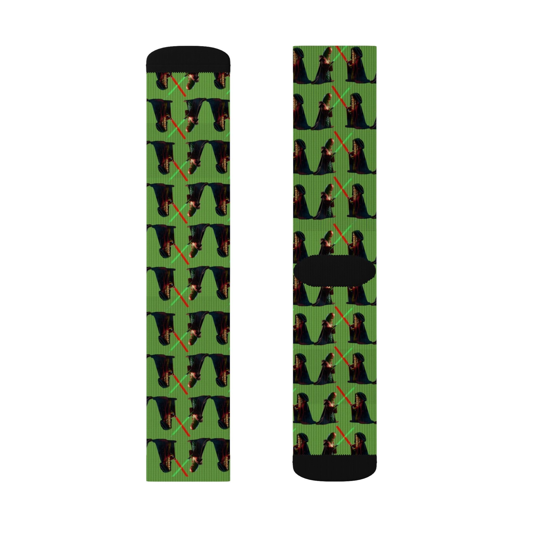 Galactic Pickle Duel Socks - Pickle Socks with Lightsabers - Encore2woS