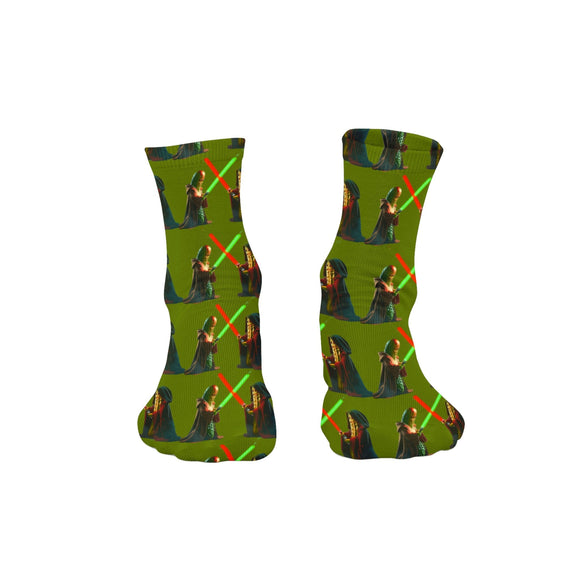 Galactic Pickle Duel Socks - Pickle Socks with Lightsabers - Encore2woS