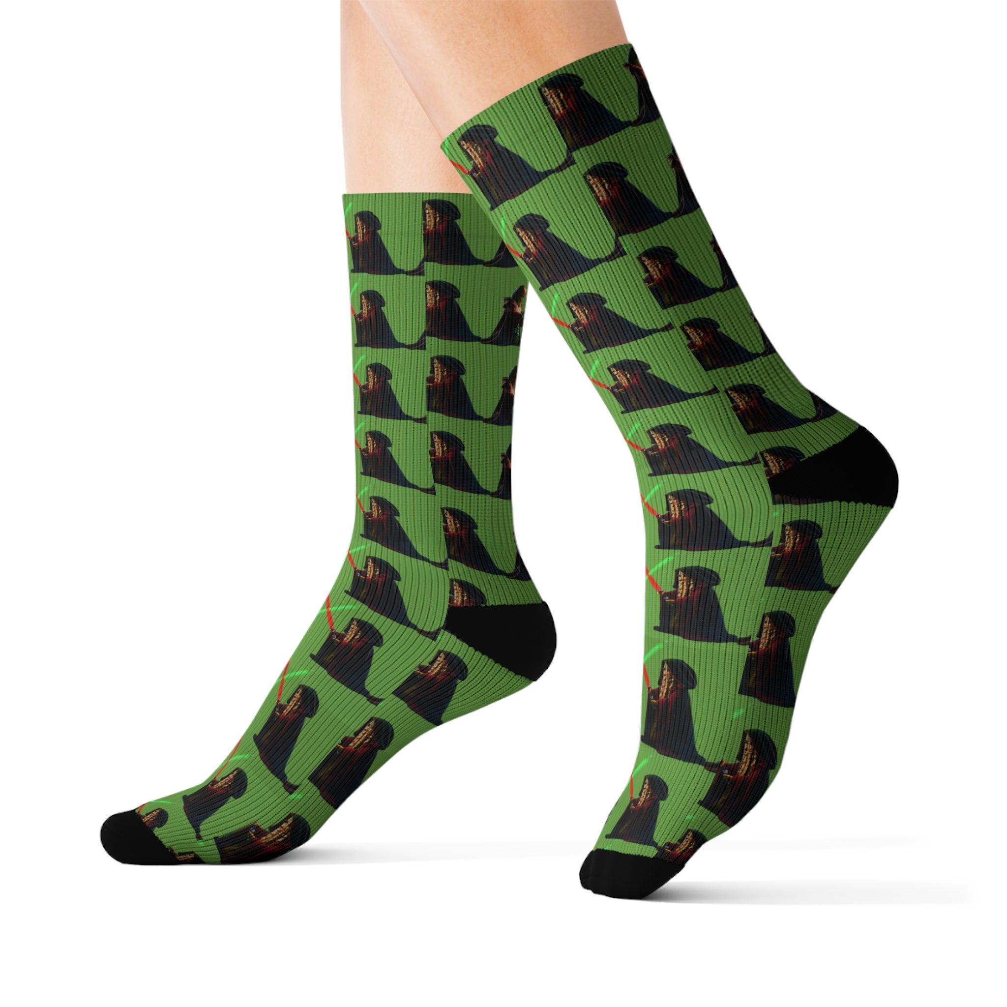 Galactic Pickle Duel Socks - Pickle Socks with Lightsabers - Encore2woM