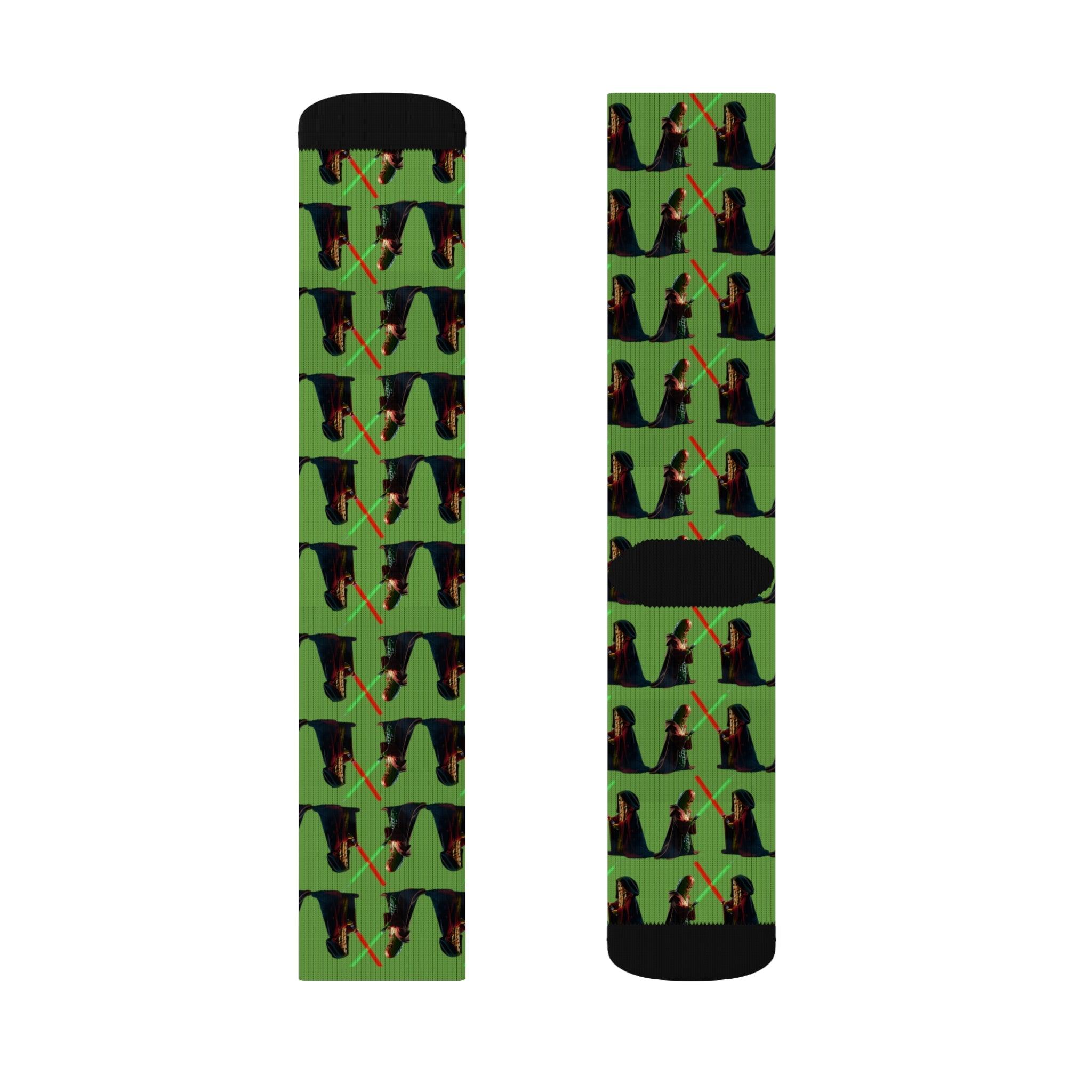 Galactic Pickle Duel Socks - Pickle Socks with Lightsabers - Encore2woS